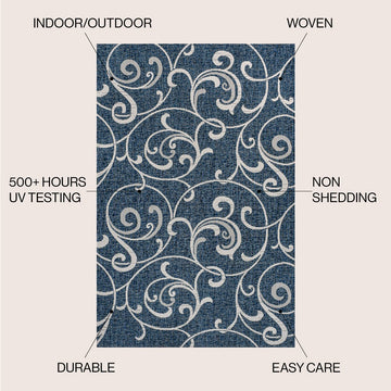 Maribel Traditional Classic All-Over Scroll Area Rug
